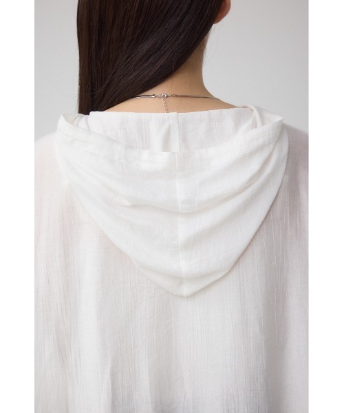 AZUL by moussy(アズールバイマウジー)の「フード付きボタンシャツ(シャツ/ブラウス・レディース・ブラック/オフホワイト/ブルー・FREE)」の11枚目の写真