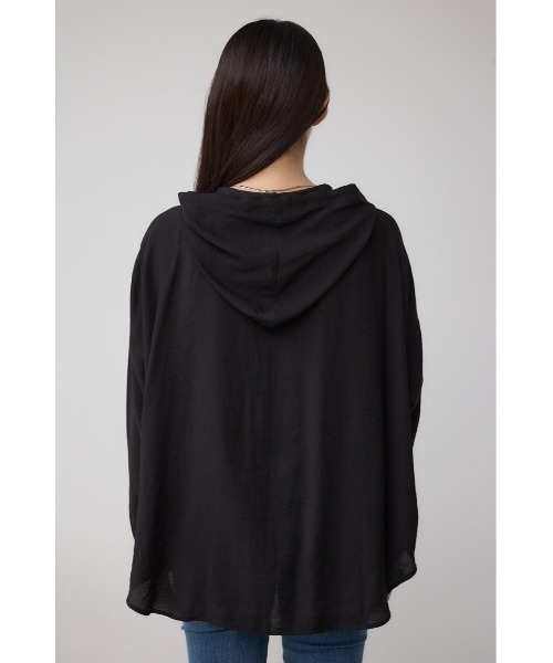 AZUL by moussy(アズールバイマウジー)の「フード付きボタンシャツ(シャツ/ブラウス・レディース・ブラック/オフホワイト/ブルー・FREE)」の20枚目の写真