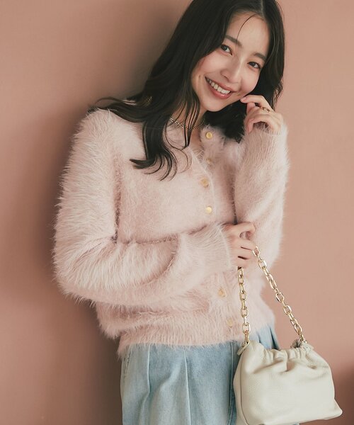 アンサンブル可】ヘアリーフェザーカーディガン（カーディガン