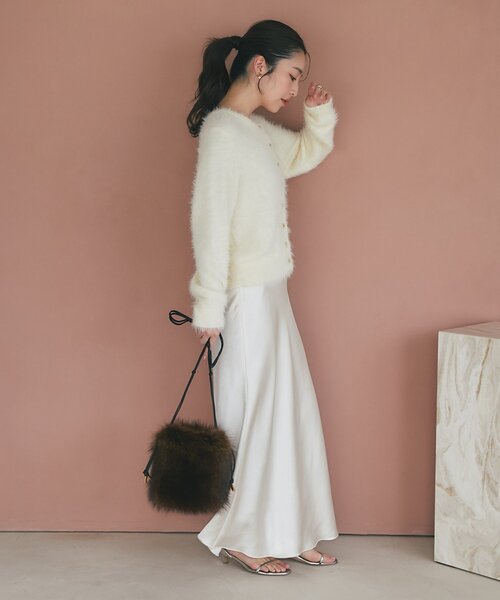 セール】【アンサンブル可】ヘアリーフェザーカーディガン