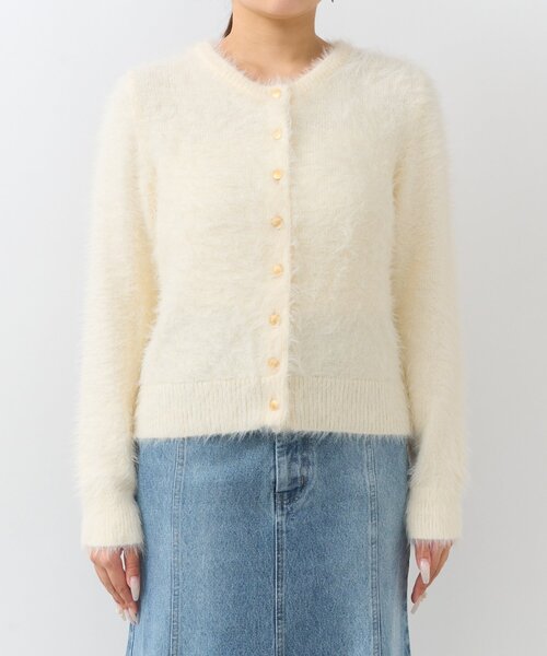 セール】【アンサンブル可】ヘアリーフェザーカーディガン