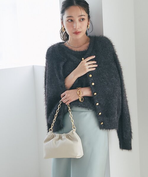アンサンブル可】ヘアリーフェザーカーディガン（カーディガン