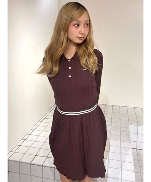 CALNAMUR（カルナムール）の「ミニケーブルラインニット（ニット/セーター・レディース・アイボリー/ネイビー/ブラウン・FREE）」の13枚目の写真