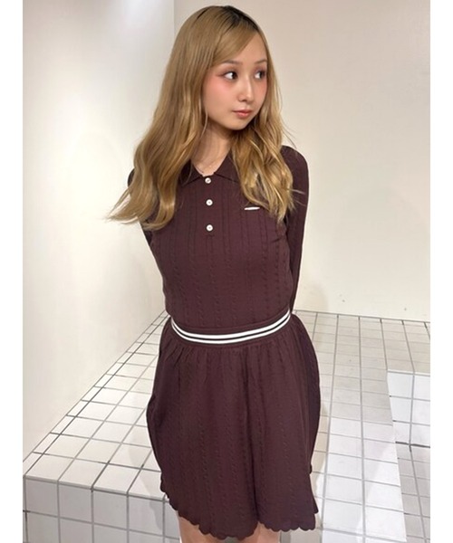CALNAMUR（カルナムール）の「ミニケーブルラインニット（ニット/セーター・レディース・アイボリー/ネイビー/ブラウン・FREE）」の7枚目の写真