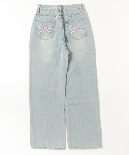 FREE STYLISTS(フリー スタイリスト)の「YUGA_YGMC Ribbon embroidery wide length denim pants(デニムパンツ・レディース・ライトブルー・M/S)」の11枚目の写真