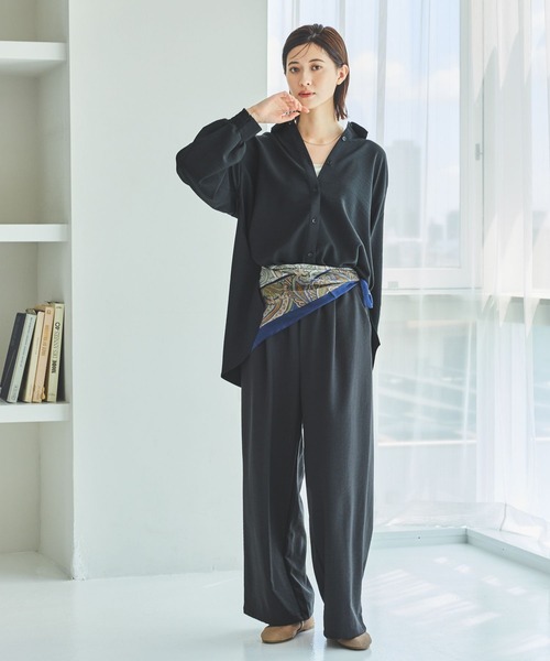 LAKOLE（ラコレ）の「サップVTGオーバーシャツ / 592572（シャツ/ブラウス・レディース・ライトベージュ/スミクロ/チャコール/ブラウン・FREE）」の5枚目の写真