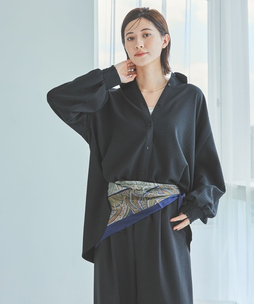 LAKOLE（ラコレ）の「サップVTGオーバーシャツ / 592572（シャツ/ブラウス・レディース・ライトベージュ/スミクロ/チャコール/ブラウン・FREE）」の16枚目の写真