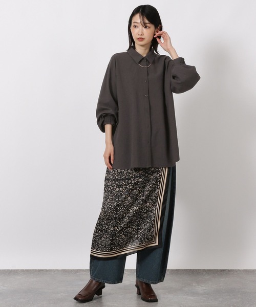 LAKOLE（ラコレ）の「サップVTGオーバーシャツ / 592572（シャツ/ブラウス・レディース・ライトベージュ/スミクロ/チャコール/ブラウン・FREE）」の22枚目の写真