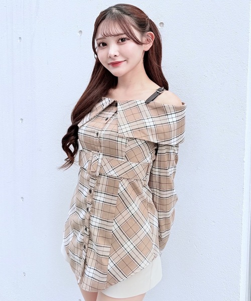 NOMAE（ノーマエ）の「ベルトオフショルシャツ（シャツ/ブラウス・レディース・グレー/ブラック系その他/ピンク/ベージュ系その他・FREE）」の18枚目の写真