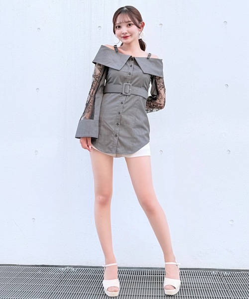 NOMAE（ノーマエ）の「ベルトオフショルシャツ（シャツ/ブラウス・レディース・グレー/ブラック系その他/ピンク/ベージュ系その他・FREE）」の11枚目の写真