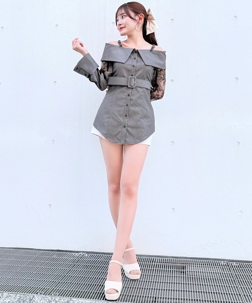 NOMAE（ノーマエ）の「ベルトオフショルシャツ（シャツ/ブラウス・レディース・グレー/ブラック系その他/ピンク/ベージュ系その他・FREE）」の13枚目の写真