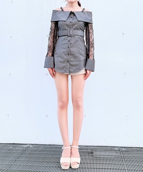 NOMAE（ノーマエ）の「ベルトオフショルシャツ（シャツ/ブラウス・レディース・グレー/ブラック系その他/ピンク/ベージュ系その他・FREE）」の15枚目の写真