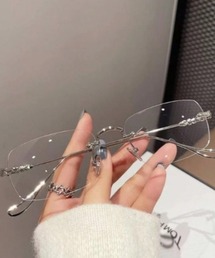 Vini（ヴィニ）の「【Vini SELECT】スクエアリムレスメガネ（メガネ）」