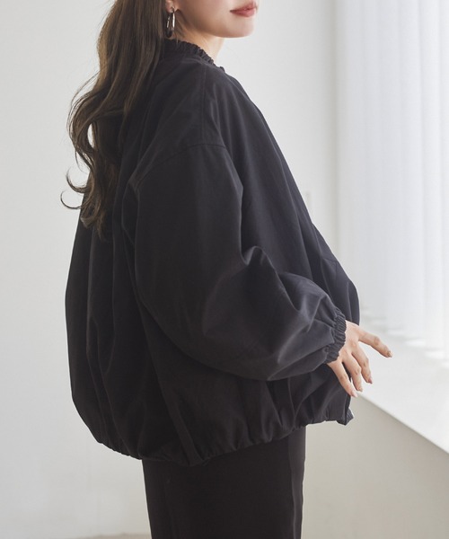 LAULEN(ローレン)の「balloon form zip up blouson /バルーンフォルムジップアップブルゾン(ブルゾン・レディース・ブラウン/ブラック・FREE)」の4枚目の写真