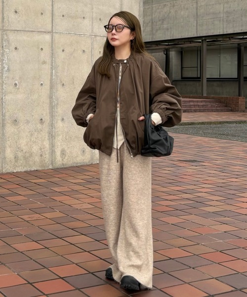 LAULEN(ローレン)の「balloon form zip up blouson /バルーンフォルムジップアップブルゾン(ブルゾン・レディース・ブラウン/ブラック・FREE)」の15枚目の写真