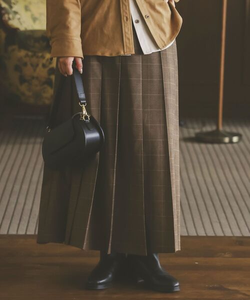 le.coeur blanc（ルクールブラン）の「グレンチェックフロントプリーツスカート（スカート・レディース・ブラウン系その他2/グレー系その他3・38）」の5枚目の写真