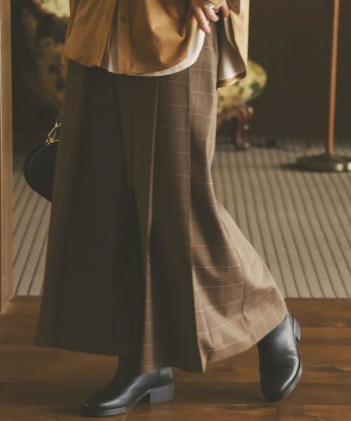 le.coeur blanc（ルクールブラン）の「グレンチェックフロントプリーツスカート（スカート・レディース・ブラウン系その他2/グレー系その他3・38）」の6枚目の写真