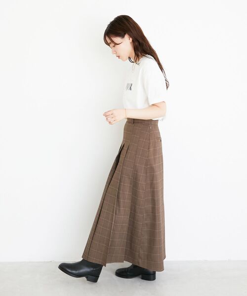 le.coeur blanc（ルクールブラン）の「グレンチェックフロントプリーツスカート（スカート・レディース・ブラウン系その他2/グレー系その他3・38）」の9枚目の写真