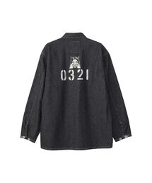 ヒステリックグラマー新品長袖シャツ HYSTERIC GLAMOUR ヒステリックグラマー 総柄 長袖シャツ ブルー
