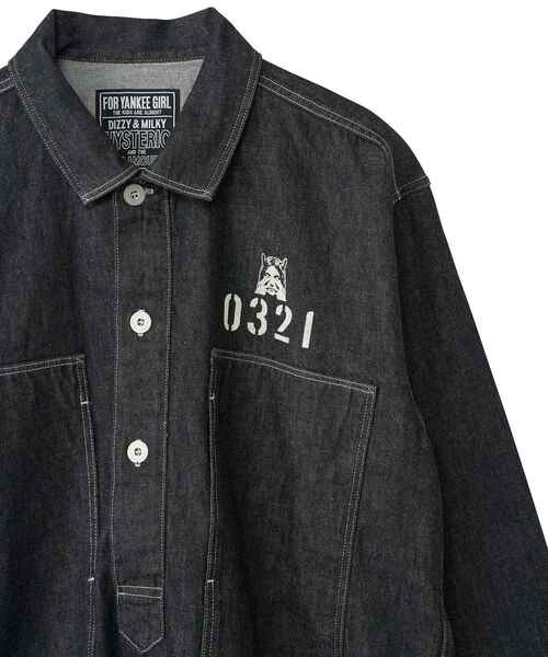 HYSTERIC GLAMOUR(ヒステリックグラマー)の「HYSTERIC 0321 デニムプルオーバーシャツ(シャツ/ブラウス・メンズ・ダークインディゴブルー/グリーン/ブラック・MEDIUM/LARGE/X-LARGE/SMALL)」の11枚目の写真