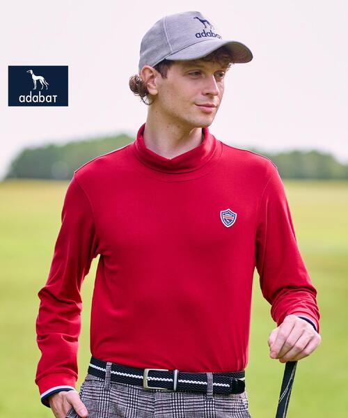 adabat（アダバット）の「【新レーベル ADABAT NAVY】吸湿発熱 サーモスムースモックT（Tシャツ/カットソー・メンズ・ネイビー/ライトグレー/レッド系1・50/48/46/52）」の3枚目の写真