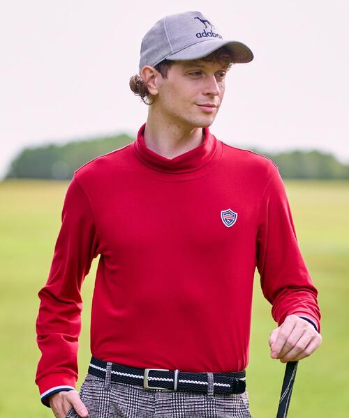 adabat（アダバット）の「【新レーベル ADABAT NAVY】吸湿発熱 サーモスムースモックT（Tシャツ/カットソー・メンズ・ネイビー/ライトグレー/レッド系1・50/48/46/52）」の4枚目の写真