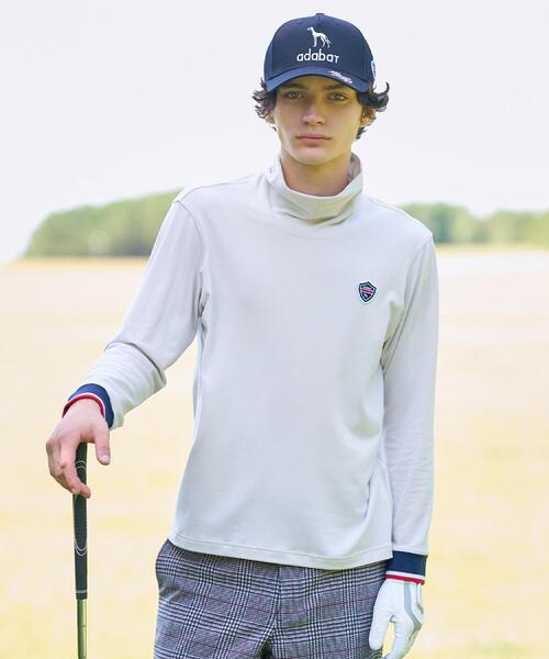 adabat(アダバット)の「【新レーベル ADABAT NAVY】吸湿発熱 サーモスムースモックT(Tシャツ/カットソー・メンズ・ネイビー/ライトグレー/レッド系1・50/48/46/52)」の1枚目の写真