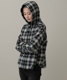 ALAND | 【UNISEX】ALAND/チェックフード長袖シャツ(シャツ/ブラウス)