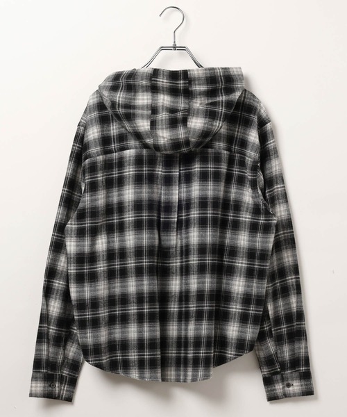 ALAND(エーランド)の「【UNISEX】ALAND/チェックフード長袖シャツ(シャツ/ブラウス・レディース・ブラック/ブラウン・MEDIUM/SMALL)」の10枚目の写真