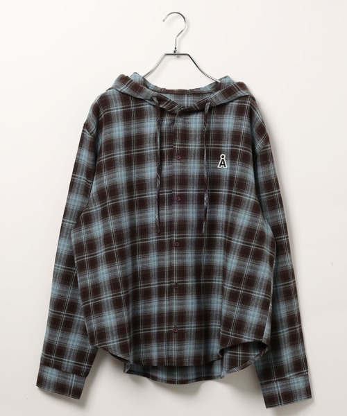 ALAND(エーランド)の「【UNISEX】ALAND/チェックフード長袖シャツ(シャツ/ブラウス・レディース・ブラック/ブラウン・MEDIUM/SMALL)」の21枚目の写真