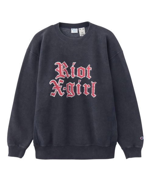 X-girl x Champion REVERSE WEAVE R FADED LOGO SWEAT TOP（スウェット