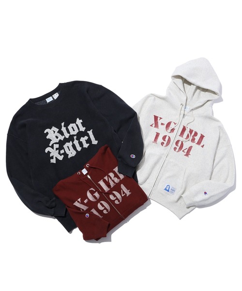 X-girl x Champion REVERSE WEAVE R FADED LOGO SWEAT TOP（スウェット