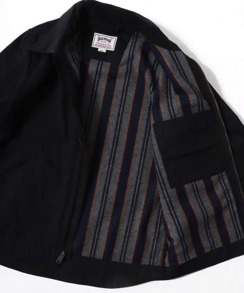 HOUSTON（ヒューストン）の「HOUSTON/ヒューストン Duck Zip Work Jacket/オーバーサイズ ダック 襟コーデュロイ 裏ブランケット ワークジャケット/ハンティングジャケット/ブルゾン/レディース メンズ（ブルゾン・メンズ・ブラック/オリーブ/ブラウン・M/L/XL）」の21枚目の写真