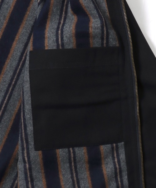 HOUSTON（ヒューストン）の「HOUSTON/ヒューストン Duck Zip Work Jacket/オーバーサイズ ダック 襟コーデュロイ 裏ブランケット ワークジャケット/ハンティングジャケット/ブルゾン/レディース メンズ（ブルゾン・メンズ・ブラック/オリーブ/ブラウン・M/L/XL）」の22枚目の写真