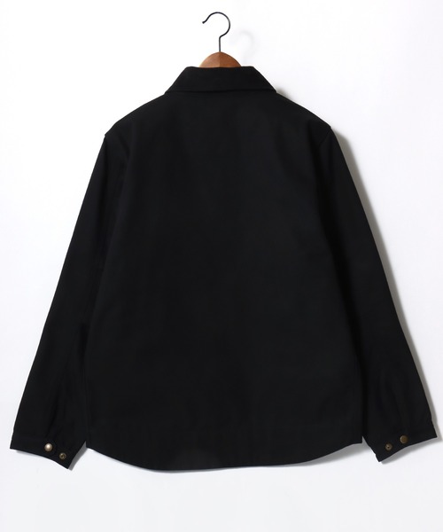 HOUSTON（ヒューストン）の「HOUSTON/ヒューストン Duck Zip Work Jacket/オーバーサイズ ダック 襟コーデュロイ 裏ブランケット ワークジャケット/ハンティングジャケット/ブルゾン/レディース メンズ（ブルゾン・メンズ・ブラック/オリーブ/ブラウン・M/L/XL）」の8枚目の写真