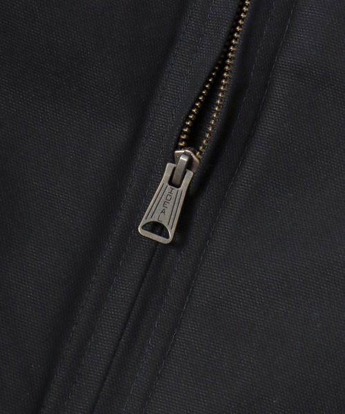 HOUSTON（ヒューストン）の「HOUSTON/ヒューストン Duck Zip Work Jacket/オーバーサイズ ダック 襟コーデュロイ 裏ブランケット ワークジャケット/ハンティングジャケット/ブルゾン/レディース メンズ（ブルゾン・メンズ・ブラック/オリーブ/ブラウン・M/L/XL）」の15枚目の写真