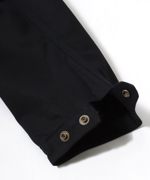 HOUSTON（ヒューストン）の「HOUSTON/ヒューストン Duck Zip Work Jacket/オーバーサイズ ダック 襟コーデュロイ 裏ブランケット ワークジャケット/ハンティングジャケット/ブルゾン/レディース メンズ（ブルゾン・メンズ・ブラック/オリーブ/ブラウン・M/L/XL）」の20枚目の写真