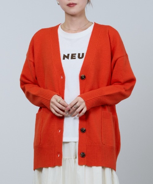 NAVY（ネイビー）の「もちりVカーディガン（カーディガン/ボレロ・レディース・ブルーグレー/ブルーグリーン/グリーン/チャコールグレー/オレンジ・FREE）」の11枚目の写真