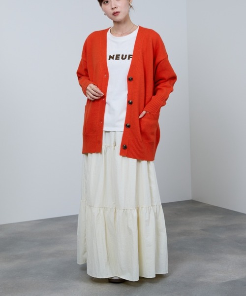 NAVY（ネイビー）の「もちりVカーディガン（カーディガン/ボレロ・レディース・ブルーグレー/ブルーグリーン/グリーン/チャコールグレー/オレンジ・FREE）」の10枚目の写真