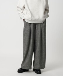 CITEN | ＜CITEN＞ウールミックス3タックイージーワイドパンツ ダークグレー(スラックス)