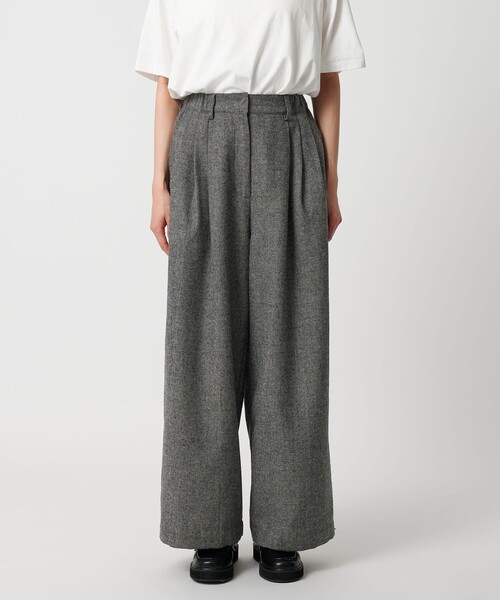 CITEN（シテン）の「＜CITEN＞ウールミックス3タックイージーワイドパンツ ダークグレー（スラックス・レディース・ダークグレー・S/M）」の4枚目の写真