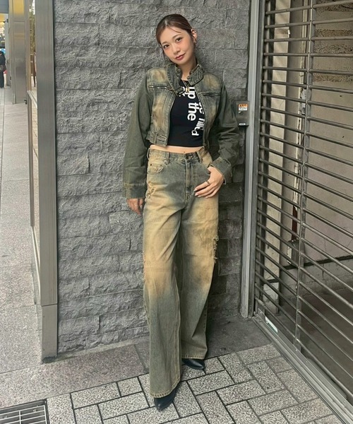 ダーティクラッシュJ/Wルーズデニムパンツ（デニムパンツ）｜ACLENT