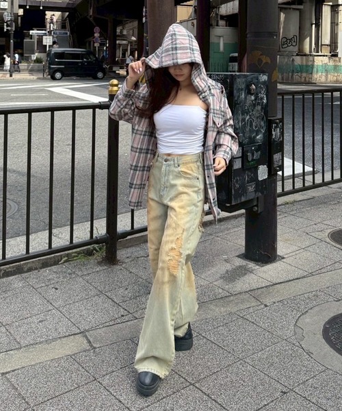 aclent ダーティクラッシュJ/Wルーズデニムパンツ ダーティクラッシュJ/Wルーズデニムパンツ｜ACLENT（アクレント）