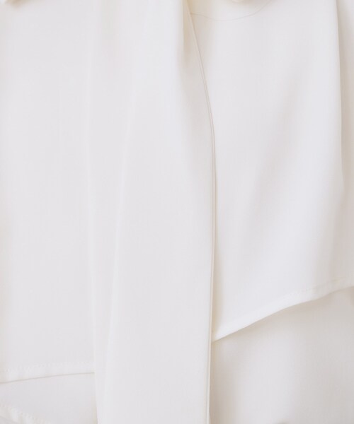 index（インデックス）の「アシンメトリーレイヤードボウタイブラウス【洗濯機OK/イージーアイロン/防シワ】《XS～3L》（シャツ/ブラウス・レディース・オフホワイト/ブラック系1/ブラック系/アイボリー系7/ピンク系/サックスブルー・44/40/42/34/36/38）」の12枚目の写真