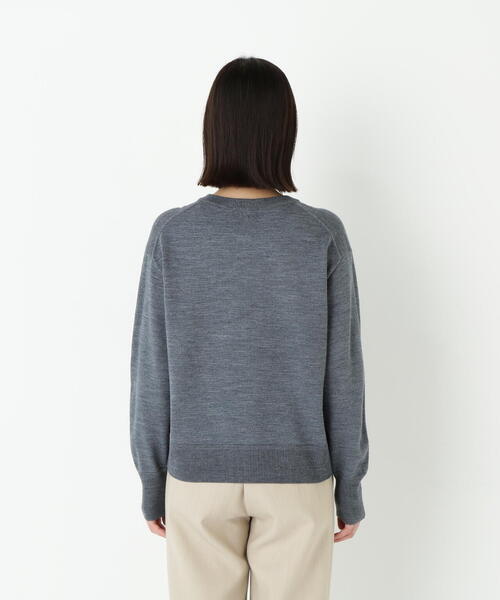 human woman（ヒューマンウーマン）の「◆ハイゲージプレーティングスキッパー風プルオーバー（ニット/セーター・レディース・グリーン/ベージュ/パープル/グレー・MEDIUM）」の14枚目の写真