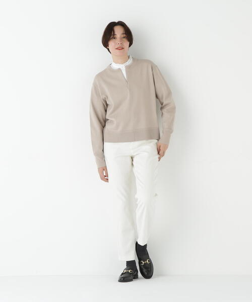 human woman（ヒューマンウーマン）の「◆ハイゲージプレーティングスキッパー風プルオーバー（ニット/セーター・レディース・グリーン/ベージュ/パープル/グレー・MEDIUM）」の17枚目の写真