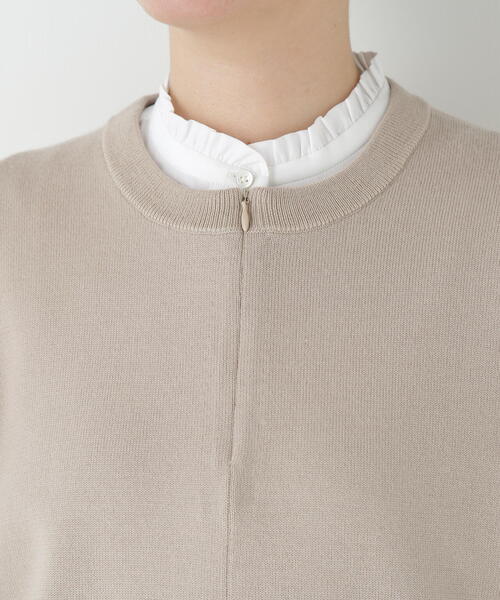 human woman（ヒューマンウーマン）の「◆ハイゲージプレーティングスキッパー風プルオーバー（ニット/セーター・レディース・グリーン/ベージュ/パープル/グレー・MEDIUM）」の21枚目の写真