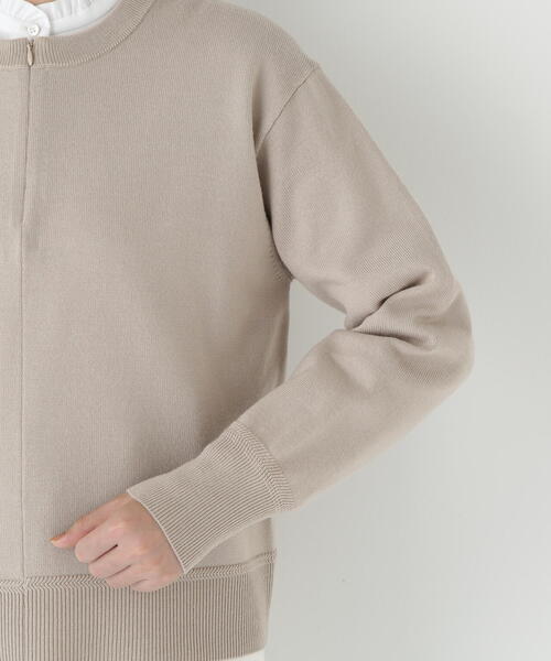 human woman（ヒューマンウーマン）の「◆ハイゲージプレーティングスキッパー風プルオーバー（ニット/セーター・レディース・グリーン/ベージュ/パープル/グレー・MEDIUM）」の22枚目の写真