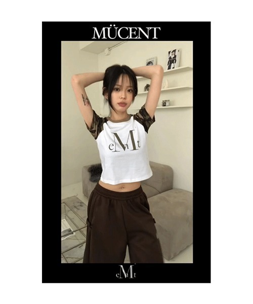 MUCENT（ムセント）の「JUG CAMO RAGLAN CROP HALF T（Tシャツ/カットソー・レディース・ホワイト・ONESIZE）」の2枚目の写真