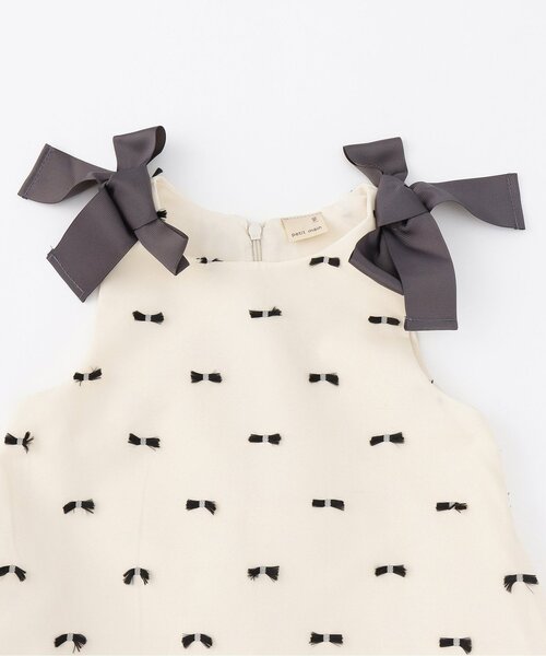 petit main（プティマイン）の「【リンク】肩リボンジャンパースカート（ジャンパースカート・キッズ・ライトベージュ/カラフル/ネイビー・110cm/130cm/120cm/90cm/100cm/80ｃｍ）」の6枚目の写真